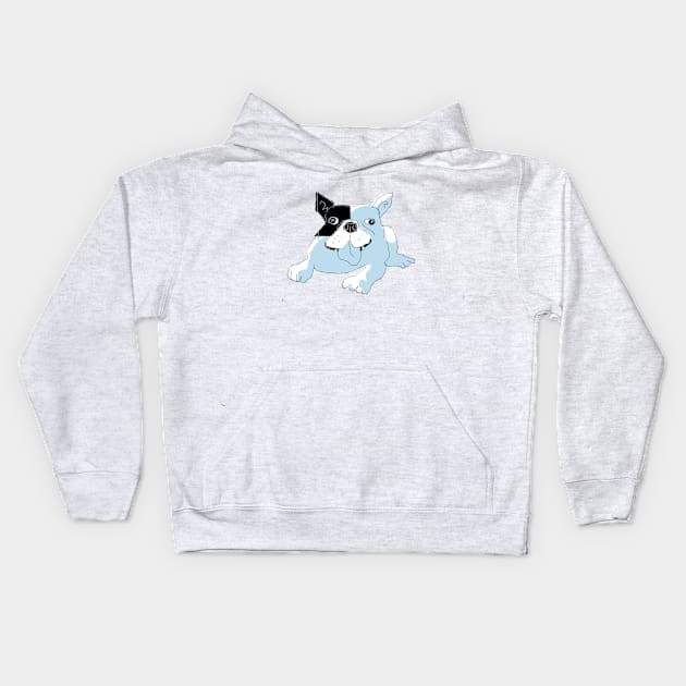 French bulldog (blue) Kids Hoodie by vectormutt